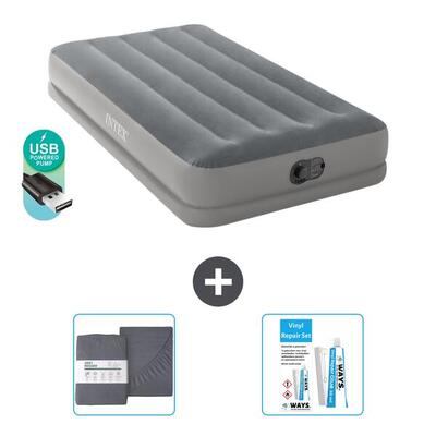 Luchtbed intex prestige - 2p - 203x152x30 cm + accessoires cb20