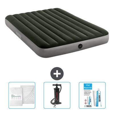 Luchtbed intex single - 2p - 191x137x25 cm + accessoires cb3