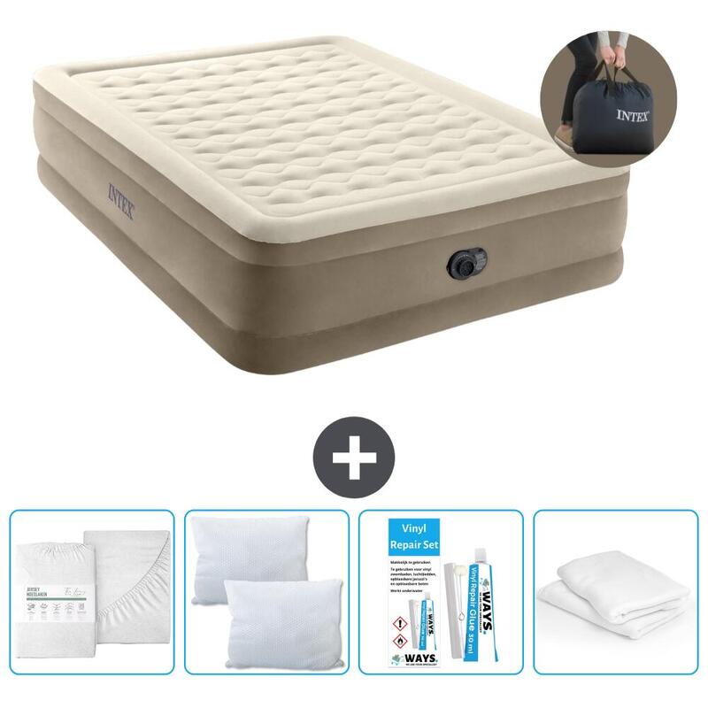 Matelas gonflable Intex Ultra Plush - 2P -  203x152x46 cm + Accessoires