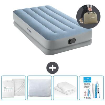 Luchtbed intex mid-rise comfort - 1p - 191x99x36 cm + accessoires cb15