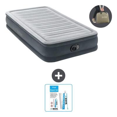 Luchtbed intex plush mid - 1p - 191x99x33 cm + accessoire cb21