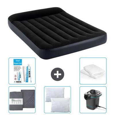 Luchtbed intex pillow rest - 2p - 191x137x25 cm + accessoires cb10