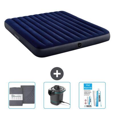 Luchtbed intex classic - 2p - 191x137x25 cm + accessoires cb12
