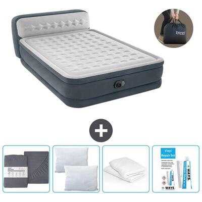 Luchtbed intex ultra plush - 2p - 236x152x86 cm + accessoires cb19