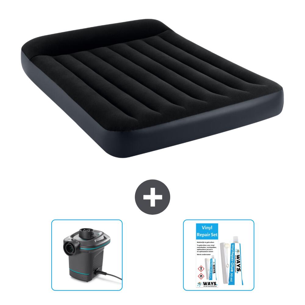 INTEX Luchtbed Intex Pillow Rest - 2P -  191x137x25 cm + Accessoires CB14