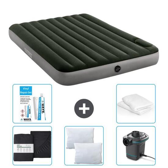 Matelas gonflable Intex Downy - 2P - 203x152x25 cm + Accessoires CB6