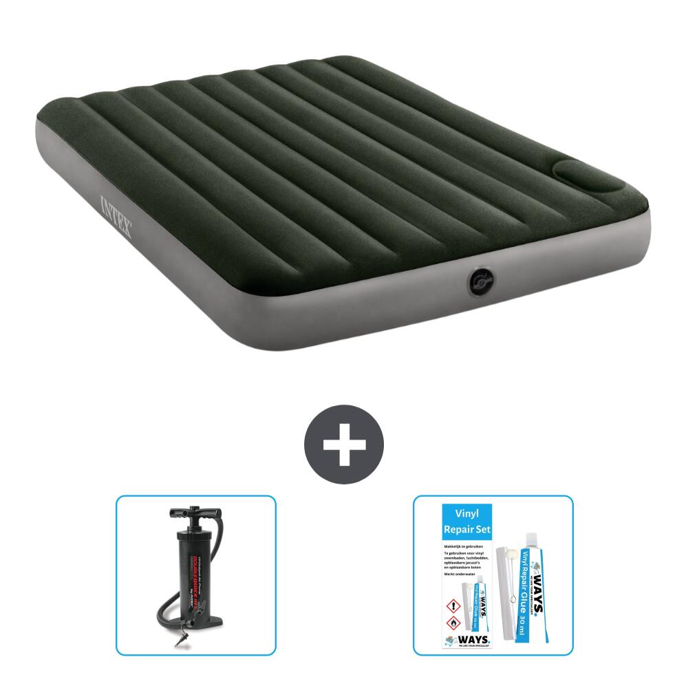Bestway - Matelas Gonflable Intex Downy - 2p -  203x152x25 Cm + Accessoires Cb13 - Matelas Gonflable - Vert - 203 Cm - Decathlon