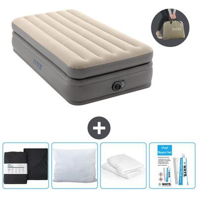 Luchtbed intex prime comfort - 1p - 191x99x51 cm + accessoires cb17