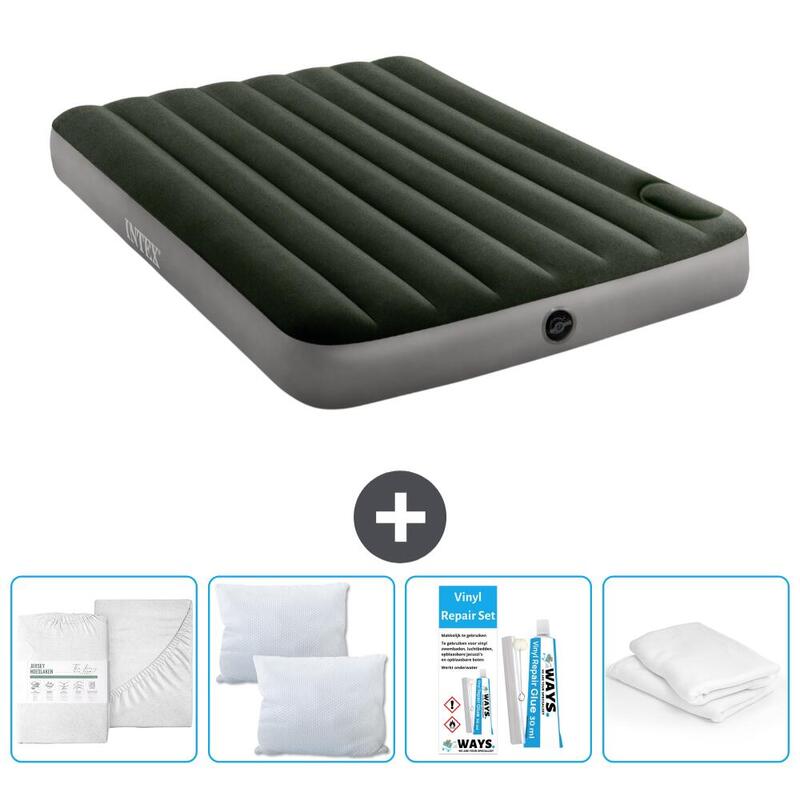 Matelas gonflable Intex Downy - 2P -  191x137x25 cm + Accessoires