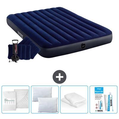Luchtbed intex classic - 2p - 203x152x25 cm + accessoires cb15