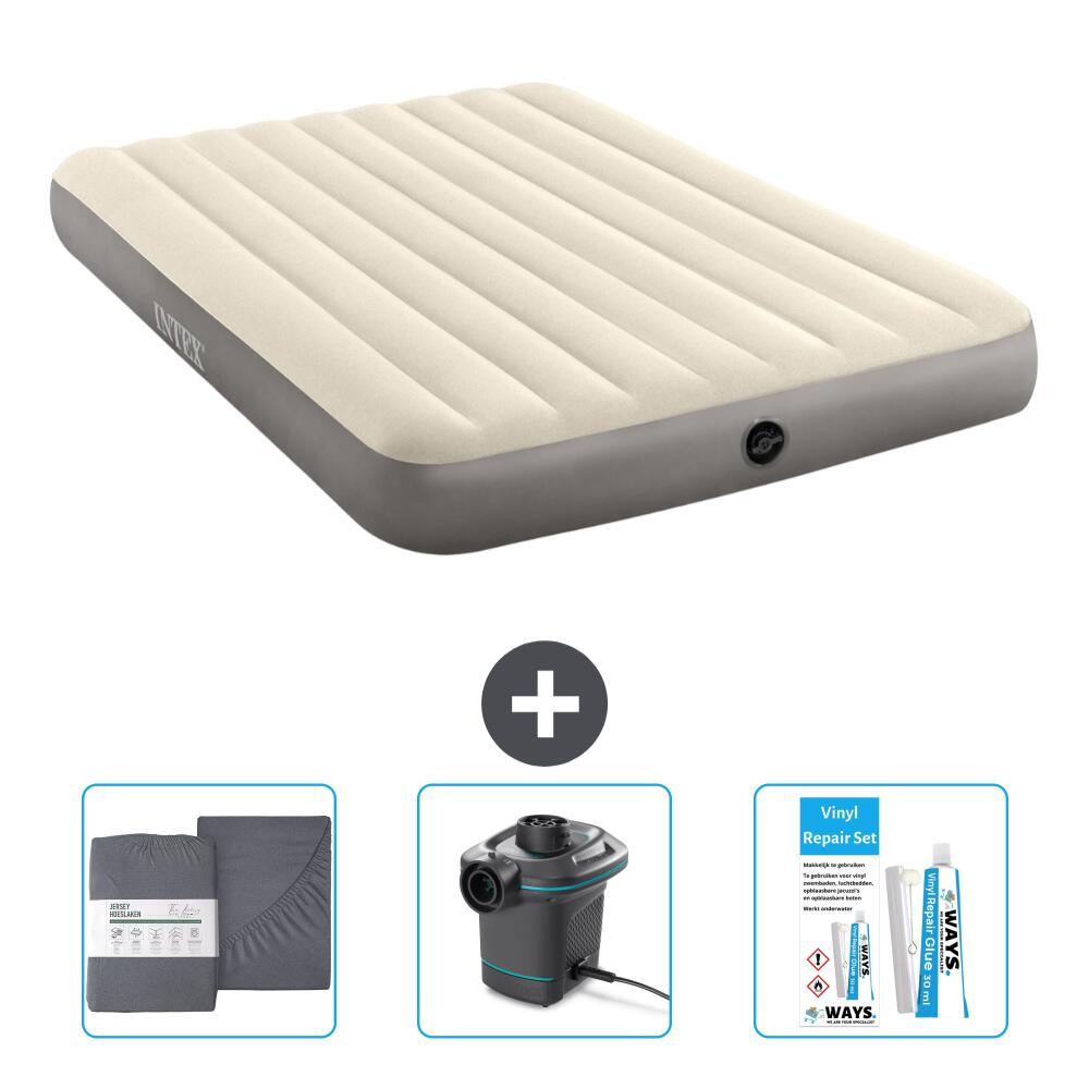 INTEX Luchtbed Intex Single - 2P -  203x152x25 cm + Accessoires CB12