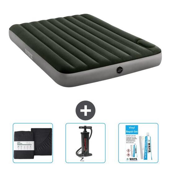 Matelas gonflable Intex Downy - 2P - 203x152x25 cm + Accessoires CB7