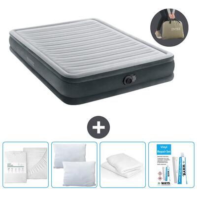 Luchtbed intex plush mid - 1p - 191x99x33 cm + accessoires cb15