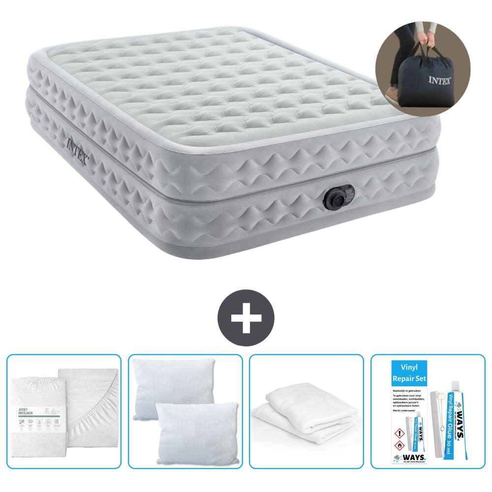 Bestway - Matelas Gonflable Intex - 2 Personnes - 152 X 203 X 51 Cm - Gris - Pompe - Matelas Gonflable - Blanc - 203 Cm - Decathlon