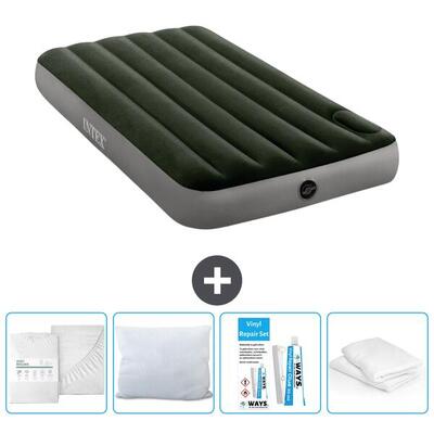 Luchtbed intex downy - 1p - 191x99x25 cm + accessoires