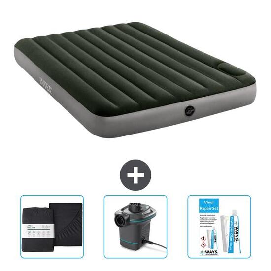Matelas gonflable Intex Downy - 2P - 203x152x25 cm + Accessoires CB8