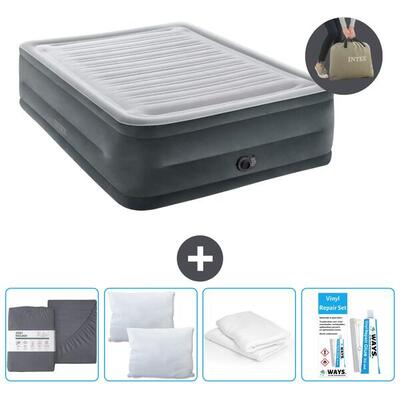 Luchtbed intex high-rise - 2p - 203x152x56 cm + accessoires cb19