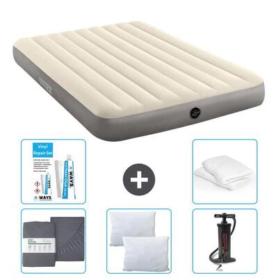 Luchtbed intex single - 2p - 191x137x25 cm + accessoires cb9