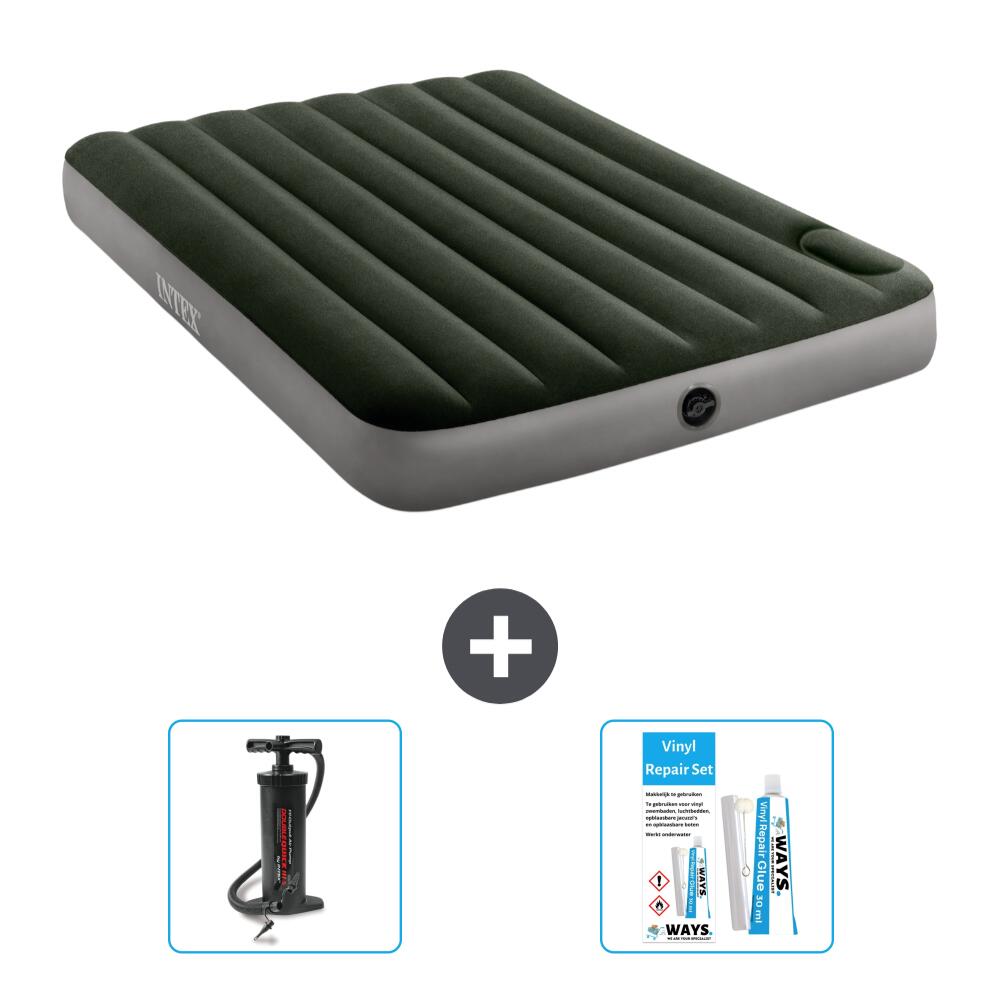 BESTWAY Luchtbed Intex Downy - 2P -  191x137x25 cm + Accessoires CB13