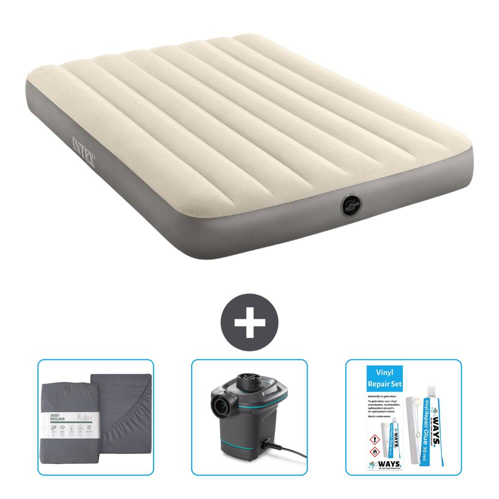 INTEX Luchtbed Intex Single - 2P -  191x137x25 cm + Accessoires CB12