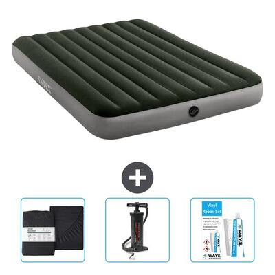 Luchtbed intex single - 2p - 203x152x25 cm + accessoires cb7