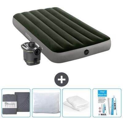Luchtbed intex prestige - 2p - 203x152x25 cm + accessoires cb19