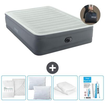 Luchtbed intex premaire i - 2p - 203x152x46 cm + accessoires cb15