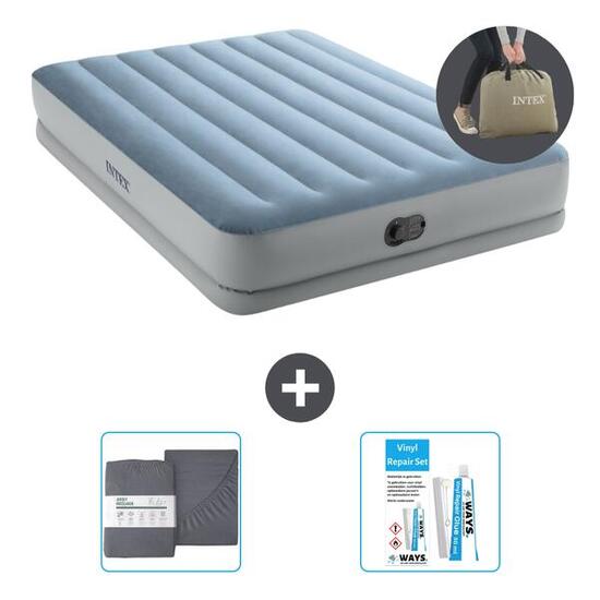 Matelas gonflable Intex Comfort - 2P - 203x152x36 cm + Accessoires CB20