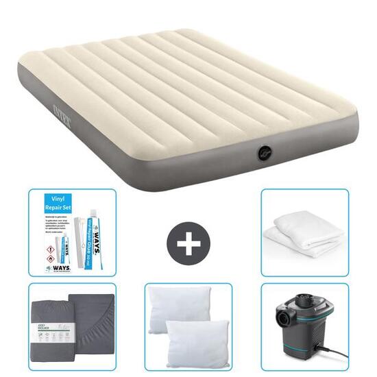 Matelas gonflable Intex Single - 2P - 203x152x25 cm + Accessoires CB10