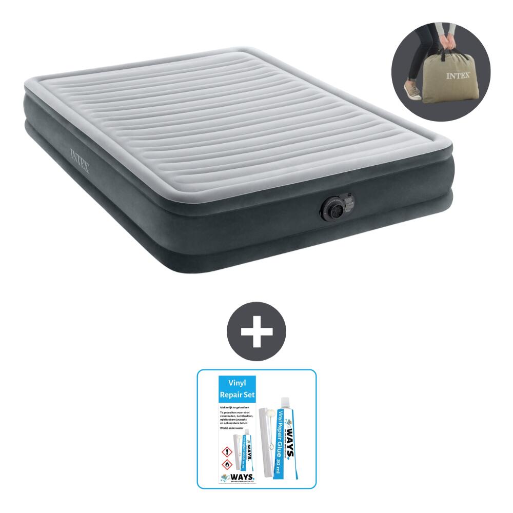 INTEX Luchtbed Intex Plush Mid - 2P - 203x152x33 cm + Accessoire CB21