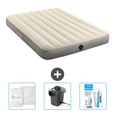 Luchtbed intex single - 2p - 191x137x25 cm + accessoires cb4