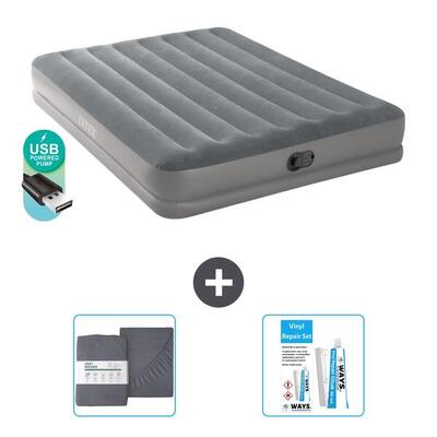 Luchtbed intex prestige - 2p - 203x152x30 cm + accessoires cb20