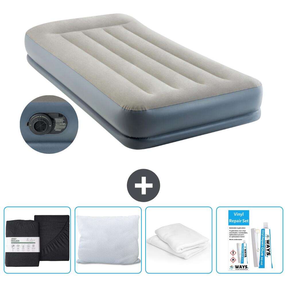 INTEX Luchtbed Intex Mid-Rise - 1P -  191x99x30 cm + Accessoires CB17