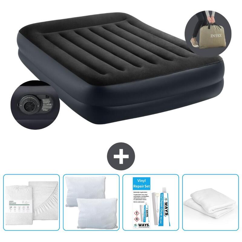 Matelas gonflable Intex Raised - 2P -  203x152x42 cm + Accessoires