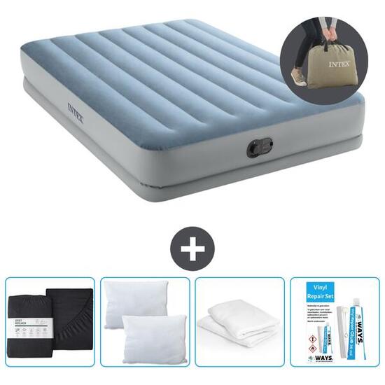 Matelas gonflable Intex Comfort - 2P - 203x152x36 cm + Accessoires CB17