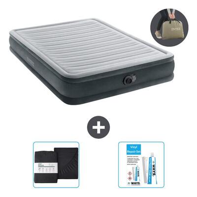 Luchtbed intex plush mid - 2p - 203x152x33 cm + accessoires cb18