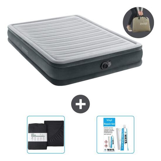 Matelas gonflable Intex Plush Mid - 2P - 203x152x33 cm + Accessoires CB18