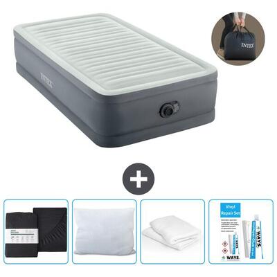 Luchtbed intex premaire i - 1p - 191x99x46 cm + accessoires cb17