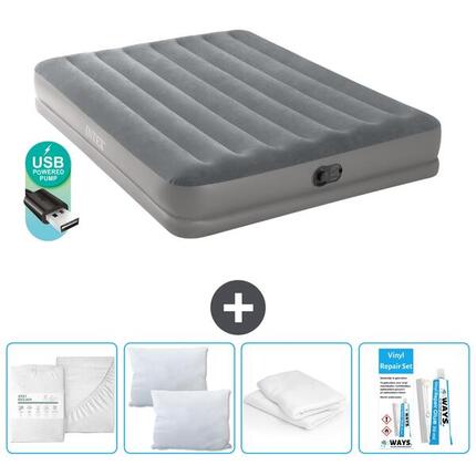 Matelas gonflable Intex Prestige - 2P - 203x152x30 cm + Accessoires CB15