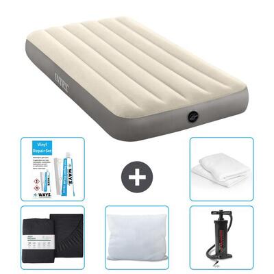 Luchtbed intex single - 1p - 191x99x25 cm + accessoires cb5