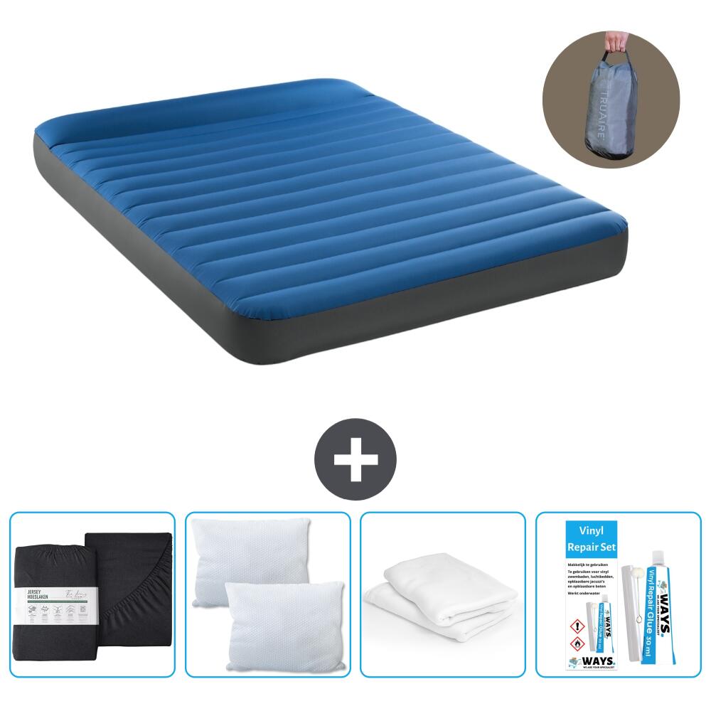 Intex - Matelas Gonflable Intex Truaire - 2p -  203x152x22 Cm + Accessoires Cb17 - Matelas Gonflable - Bleu - 203 Cm - Decathlon