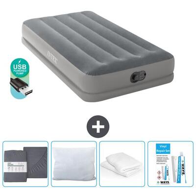 Luchtbed intex prestige - 1p - 191x99x30 cm + accessoires cb19