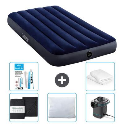 Luchtbed intex classic - 1p - 191x99x25 cm + accessoires cb6