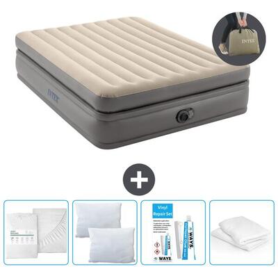 Luchtbed intex prime comfort - 2p - 203x152x51 cm + accessoires