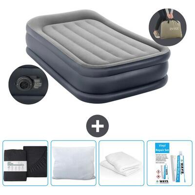 Luchtbed intex deluxe - 1p - 191x99x42 cm + accessoires cb17