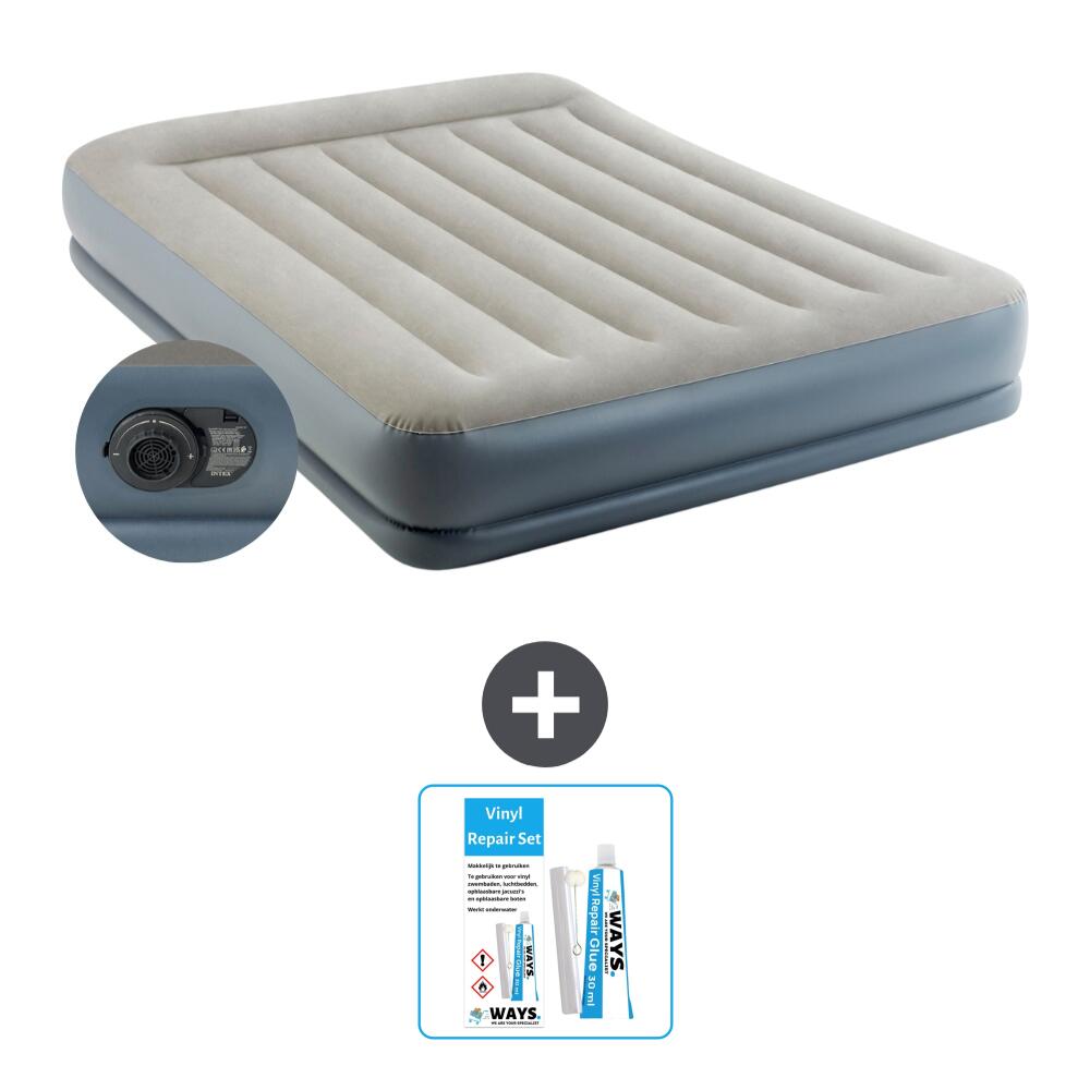 INTEX Luchtbed Intex Mid-Rise - 2P - 203x152x30 cm + Accessoire CB21