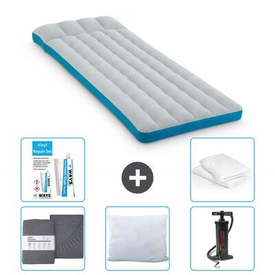 Luchtbed intex campingmat - 1p - 184x67x17 cm + accessoires cb9