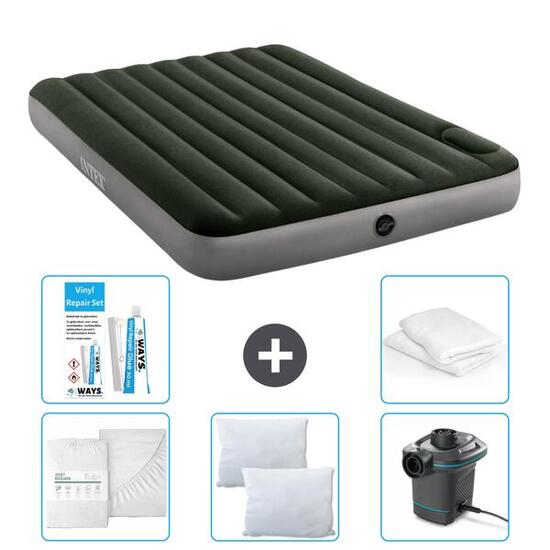Matelas gonflable Intex Downy - 2P - 203x152x25 cm + Accessoires CB2
