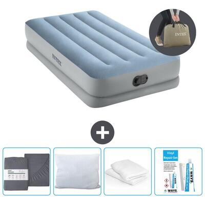 Luchtbed intex mid-rise comfort - 1p - 191x99x36 cm + accessoires cb19
