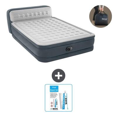 Luchtbed intex ultra plush - 2p - 236x152x86 cm + accessoire cb21